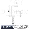 Bristan Nero Bath Taps Dimensions
